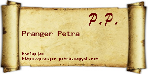 Pranger Petra névjegykártya