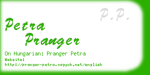 petra pranger business card